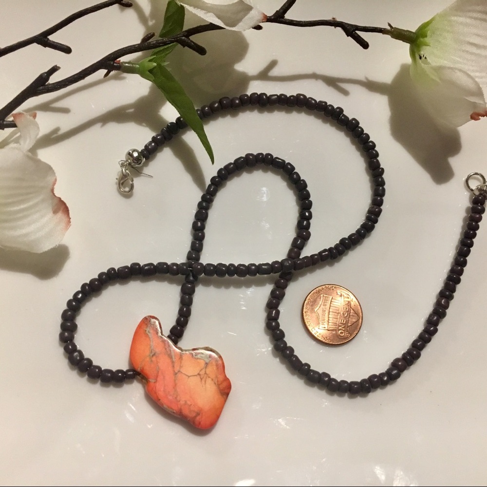 Orange stone necklace